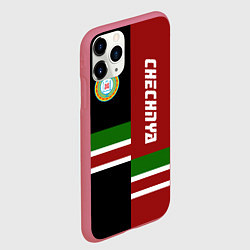 Чехол iPhone 11 Pro матовый Chechnya, Russia, цвет: 3D-малиновый — фото 2