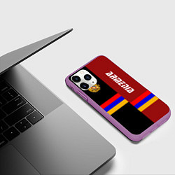 Чехол iPhone 11 Pro матовый Armenia, цвет: 3D-фиолетовый — фото 2