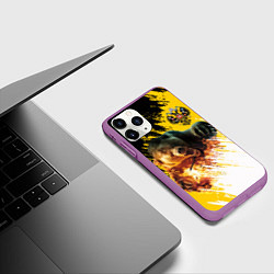 Чехол iPhone 11 Pro матовый Имперский медведь, цвет: 3D-фиолетовый — фото 2