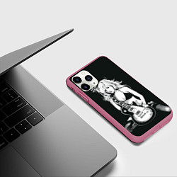 Чехол iPhone 11 Pro матовый Рокерская душа, цвет: 3D-малиновый — фото 2