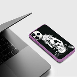 Чехол iPhone 11 Pro матовый Рокерская душа, цвет: 3D-фиолетовый — фото 2