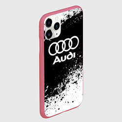 Чехол iPhone 11 Pro матовый Audi: Black Spray, цвет: 3D-малиновый — фото 2
