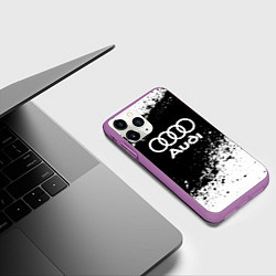 Чехол iPhone 11 Pro матовый Audi: Black Spray, цвет: 3D-фиолетовый — фото 2