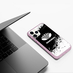 Чехол iPhone 11 Pro матовый Daewoo: Black Spray, цвет: 3D-розовый — фото 2