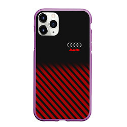 Чехол iPhone 11 Pro матовый Audi: Red Lines, цвет: 3D-фиолетовый