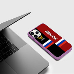 Чехол iPhone 11 Pro матовый Moscow, Russia, цвет: 3D-фиолетовый — фото 2