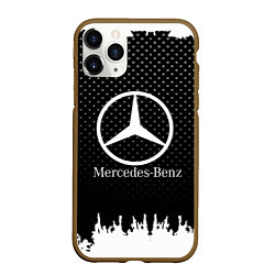 Чехол iPhone 11 Pro матовый Mercedes-Benz: Black Side, цвет: 3D-коричневый