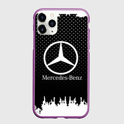 Чехол iPhone 11 Pro матовый Mercedes-Benz: Black Side, цвет: 3D-фиолетовый