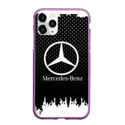 Чехол iPhone 11 Pro матовый Mercedes-Benz: Black Side, цвет: 3D-фиолетовый