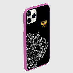 Чехол iPhone 11 Pro матовый Russia: Black Edition, цвет: 3D-фиолетовый — фото 2