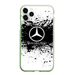 Чехол iPhone 11 Pro матовый Mercedes-Benz: Black Spray, цвет: 3D-салатовый