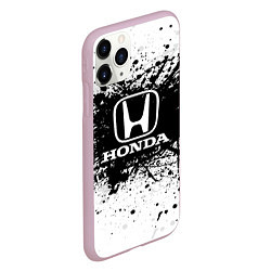 Чехол iPhone 11 Pro матовый Honda: Black Spray, цвет: 3D-розовый — фото 2