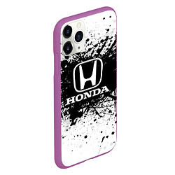 Чехол iPhone 11 Pro матовый Honda: Black Spray, цвет: 3D-фиолетовый — фото 2