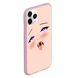 Чехол iPhone 11 Pro матовый Ahegao Face, цвет: 3D-розовый — фото 2