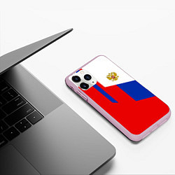 Чехол iPhone 11 Pro матовый Russia: Geometry Tricolor, цвет: 3D-розовый — фото 2