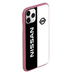 Чехол iPhone 11 Pro матовый Nissan B&W, цвет: 3D-малиновый — фото 2