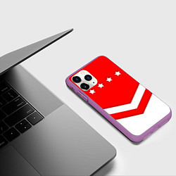 Чехол iPhone 11 Pro матовый Звезды Спартака, цвет: 3D-фиолетовый — фото 2