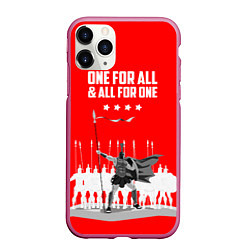 Чехол iPhone 11 Pro матовый One for all & all for one, цвет: 3D-малиновый