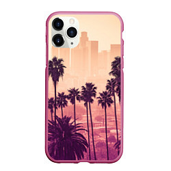 Чехол iPhone 11 Pro матовый Los Angeles, цвет: 3D-малиновый