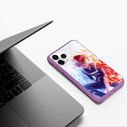 Чехол iPhone 11 Pro матовый Шото тодороки арт, цвет: 3D-фиолетовый — фото 2