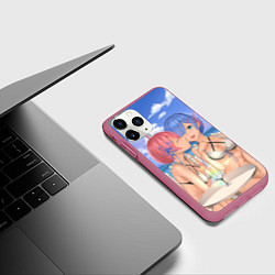 Чехол iPhone 11 Pro матовый Жизнь в другом мире с нуля, цвет: 3D-малиновый — фото 2