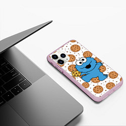 Чехол iPhone 11 Pro матовый Cookie Monster, цвет: 3D-розовый — фото 2