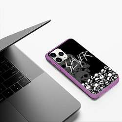Чехол iPhone 11 Pro матовый Slayer: Dark Skulls, цвет: 3D-фиолетовый — фото 2