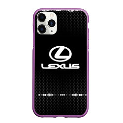 Чехол iPhone 11 Pro матовый Lexus: Black Abstract, цвет: 3D-фиолетовый