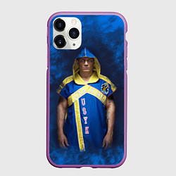 Чехол iPhone 11 Pro матовый Александр Усик, цвет: 3D-фиолетовый