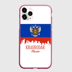 Чехол iPhone 11 Pro матовый Krasnodar, Russia, цвет: 3D-малиновый
