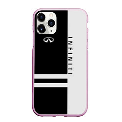 Чехол iPhone 11 Pro матовый Infiniti: B&W Lines, цвет: 3D-розовый