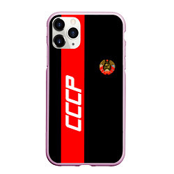 Чехол iPhone 11 Pro матовый СССР: Black Collection, цвет: 3D-розовый
