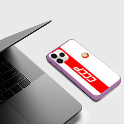 Чехол iPhone 11 Pro матовый СССР: White Collection, цвет: 3D-фиолетовый — фото 2