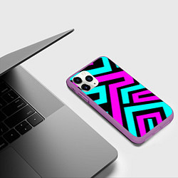 Чехол iPhone 11 Pro матовый Maze: Violet & Turquoise, цвет: 3D-фиолетовый — фото 2