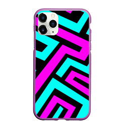 Чехол iPhone 11 Pro матовый Maze: Violet & Turquoise, цвет: 3D-фиолетовый