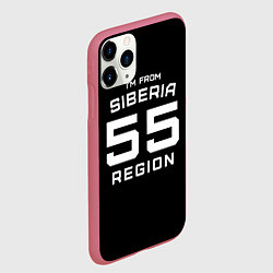 Чехол iPhone 11 Pro матовый Im from Siberia: 55 Region, цвет: 3D-малиновый — фото 2