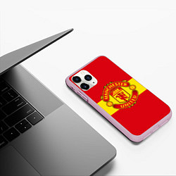 Чехол iPhone 11 Pro матовый FC Man United: Red Style, цвет: 3D-розовый — фото 2