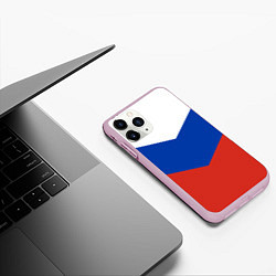 Чехол iPhone 11 Pro матовый Российский триколор, цвет: 3D-розовый — фото 2