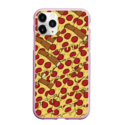 Чехол iPhone 11 Pro матовый Любитель пиццы, цвет: 3D-розовый