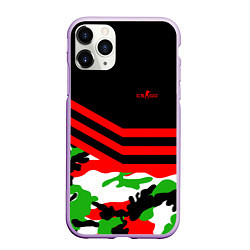 Чехол iPhone 11 Pro матовый CS:GO Red Camo, цвет: 3D-сиреневый