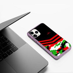 Чехол iPhone 11 Pro матовый CS:GO Red Camo, цвет: 3D-сиреневый — фото 2