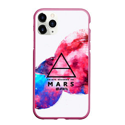 Чехол iPhone 11 Pro матовый 30 Seconds to Mars, цвет: 3D-малиновый