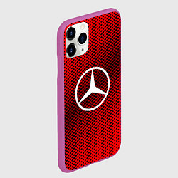 Чехол iPhone 11 Pro матовый Mercedes: Red Carbon, цвет: 3D-фиолетовый — фото 2