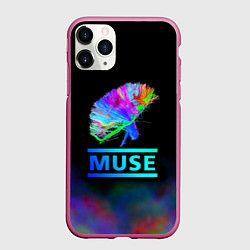 Чехол iPhone 11 Pro матовый Muse: Neon Flower, цвет: 3D-малиновый