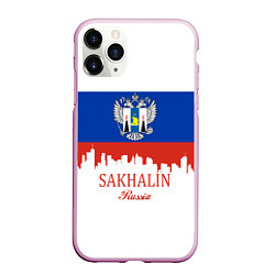 Чехол iPhone 11 Pro матовый Sakhalin: Russia, цвет: 3D-розовый