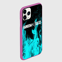 Чехол iPhone 11 Pro матовый R6S: Turquoise Flame, цвет: 3D-фиолетовый — фото 2