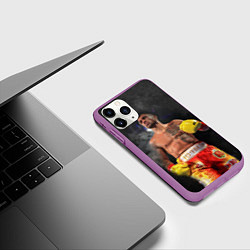 Чехол iPhone 11 Pro матовый Vasyl Lomachenko, цвет: 3D-фиолетовый — фото 2