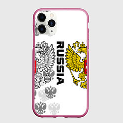 Чехол iPhone 11 Pro матовый Russian Patriot, цвет: 3D-малиновый