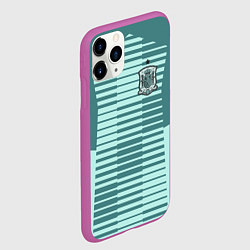 Чехол iPhone 11 Pro матовый Сборная Испании: Вратарская ЧМ-2018, цвет: 3D-фиолетовый — фото 2