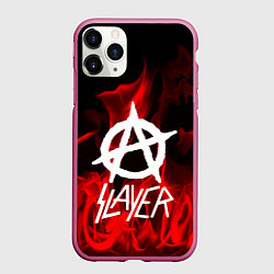 Чехол iPhone 11 Pro матовый Slayer Flame, цвет: 3D-малиновый